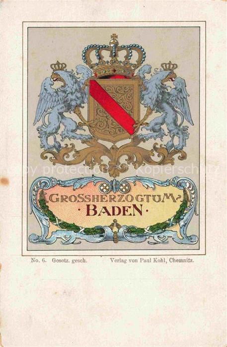 Adel Baden Monarchie Paul Kohl Nr. 6 Grossherzogtum
