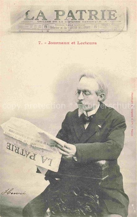 Zeitung Newspaper Journal Giornale-- 7 Jouenaux et LecteursLa Patrie Mann
