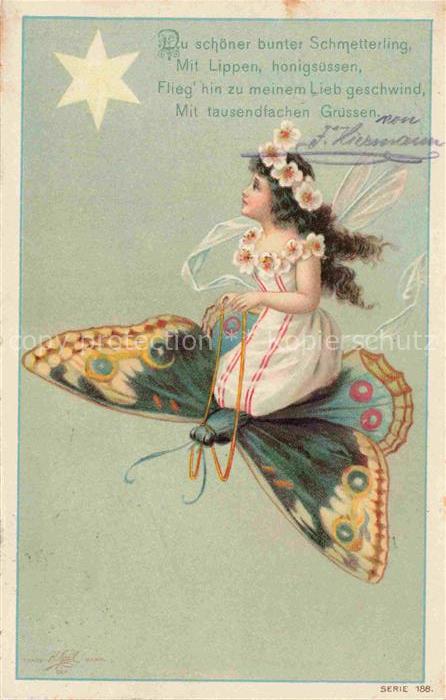 Schmetterlings-AK Kind Stern
