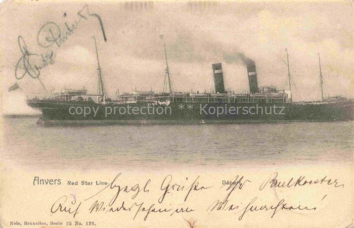 Dampfer Oceanliner Anvers Red Star Line