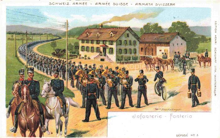 Militaria Schweiz Armee Infonterie Fanterio Soldaten
