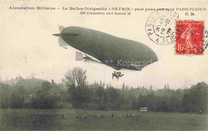 Zeppelin-- Aerostation Militaive Drigeable Patrie Paris Verdun