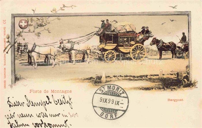Kutschen Bergpost Poste de Montagne St Moritz