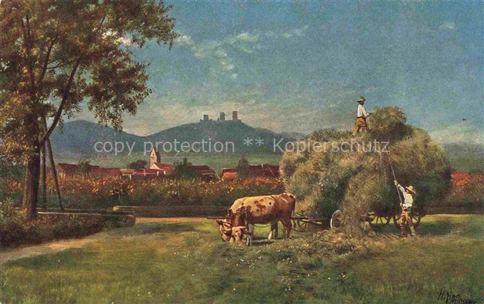 HOFFMANN  Heinrich Kuenstlerkarte Drei Exen Landwirtschaft