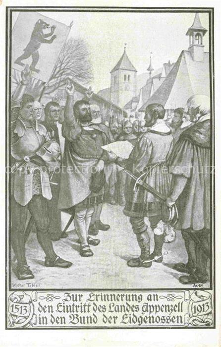 Tobler Viktor V.T. Kuenstlerkarte Appenzell Appenzell