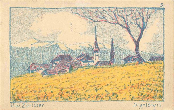 Zuericher U.W. Kuenstlerlitho Sigriswil.
