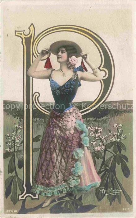 Foto Reutlinger Paris Frau Buchstabe P