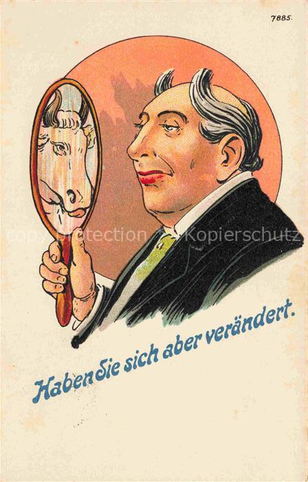 Verlag Buerger Leipzig Litho B.B. Nr. 7885 Haben Sie sich aber Veraendert Mann S