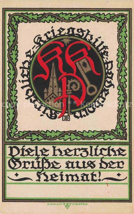 Dominicus Josef Paderborn Kuenstlerlitho Gruesse aus der Heimat