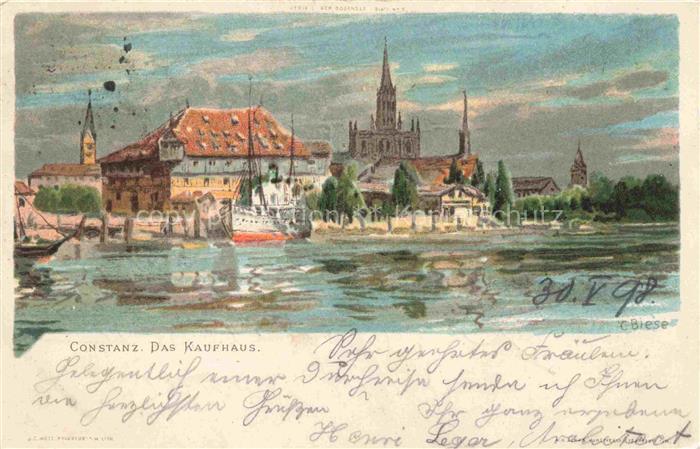 BIESE Carl Karl Kuenstlerlitho Constanz Das Kaufhaus