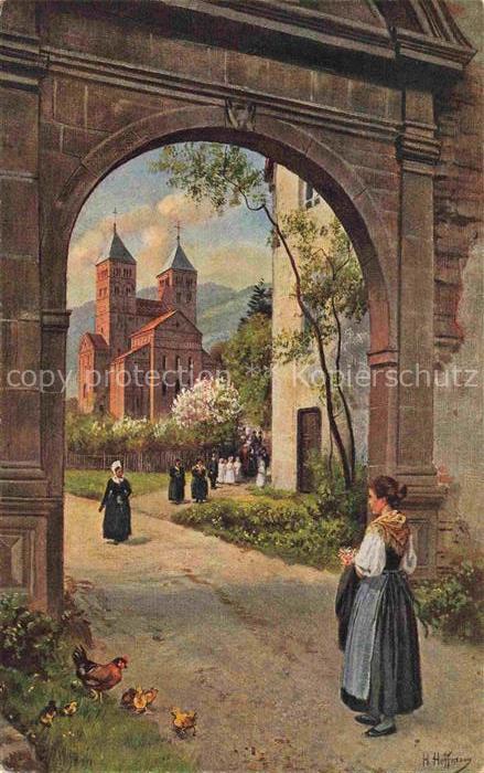 HOFFMANN  Heinrich Kuenstlerkarte Abtei Murbach bei Gebweiler
