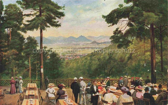 HOFFMANN  Heinrich Kuenstlerkarte Casselstube bei Bonn Codesberg Siebengebirge