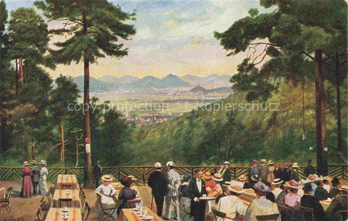 HOFFMANN  Heinrich Kuenstlerkarte Casselstube bei Bonn Godesberg Siebengebirge