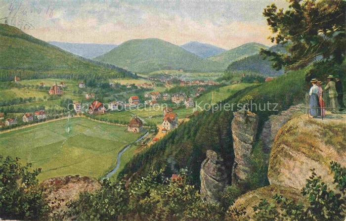 HOFFMANN  Heinrich Kuenstlerkarte Herrenalb Faltenstein