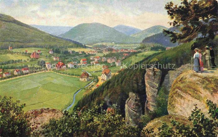 HOFFMANN  Heinrich Kuenstlerkarte Herrenalb Falkenstein