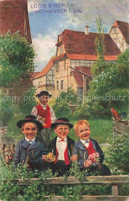 HOFFMANN  Heinrich Kuenstlerkarte Elsasser Bueaba