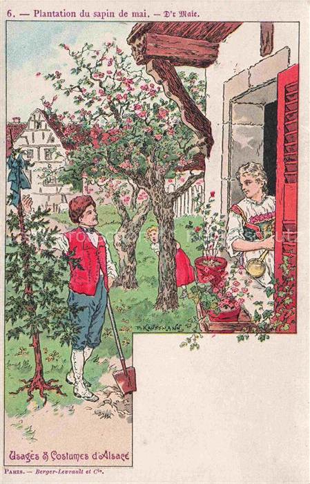 Kauffmann P. Alsace Elsass Kuenstlerlitho Paris Berger Levrault