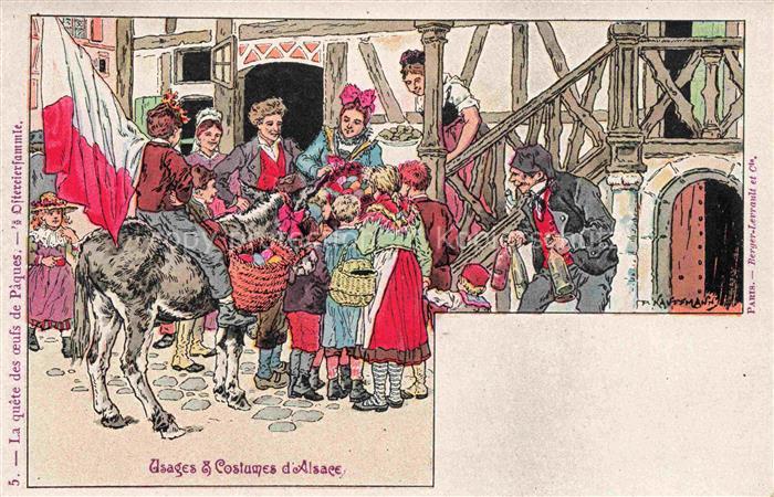 Kauffmann P. Alsace Elsass Kuenstlerlitho Paques
