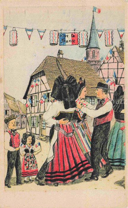 Jaegy A. Alsace Elsass Kuenstlerkarte L Alsasce en Fete