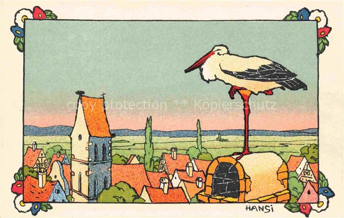 Waltz J J Hansi Kuenstlerkarte Alsace Elsass Eguisheim