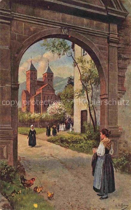 HOFFMANN  Heinrich Kuenstlerkarte Abtei Murbach bei Rebweiler