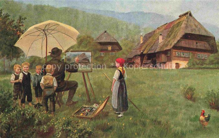 HOFFMANN  Heinrich Kuenstlerkarte Schwarzwaldstudien