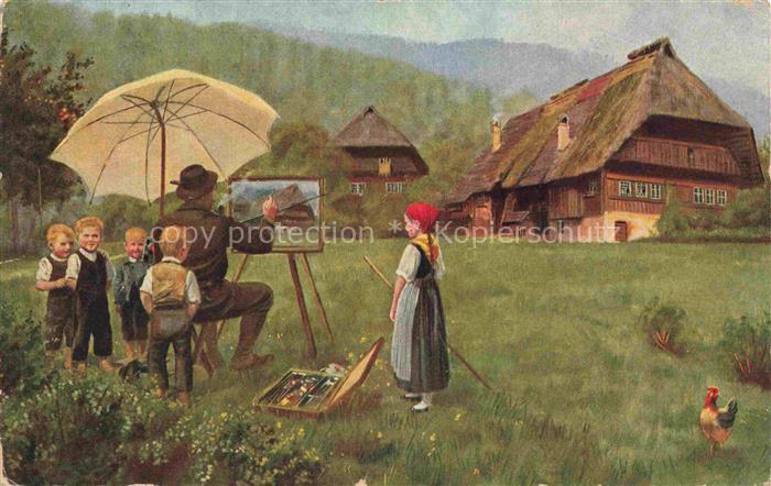 HOFFMANN  Heinrich Kuenstlerkarte Schwarzwaldstudien