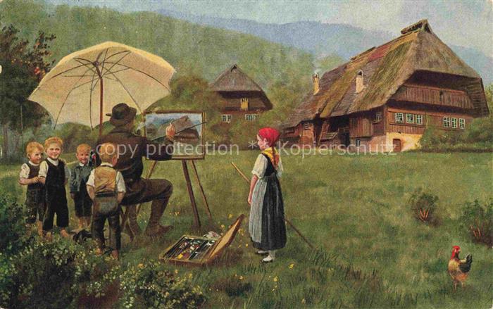 HOFFMANN  Heinrich Kuenstlerkarte Schwarzwaldstudien