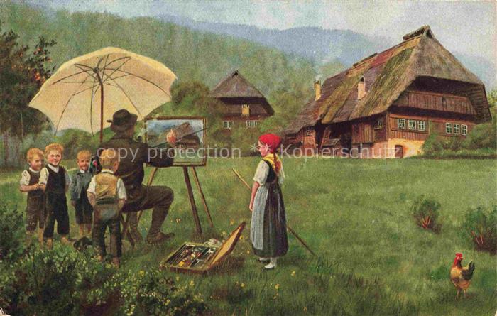 HOFFMANN  Heinrich Kuenstlerkarte Schwarzwaldstudien