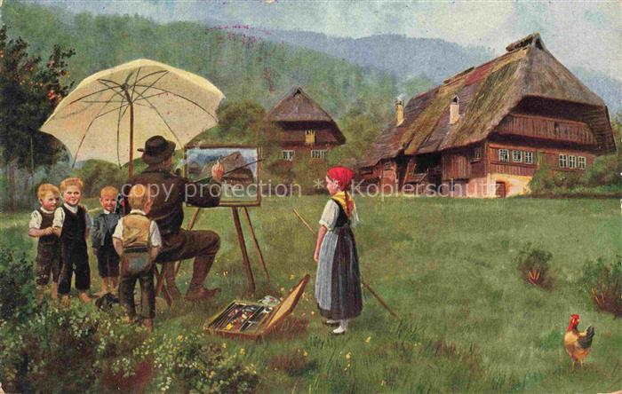 HOFFMANN  Heinrich Kuenstlerkarte Schwarzwaldstudien