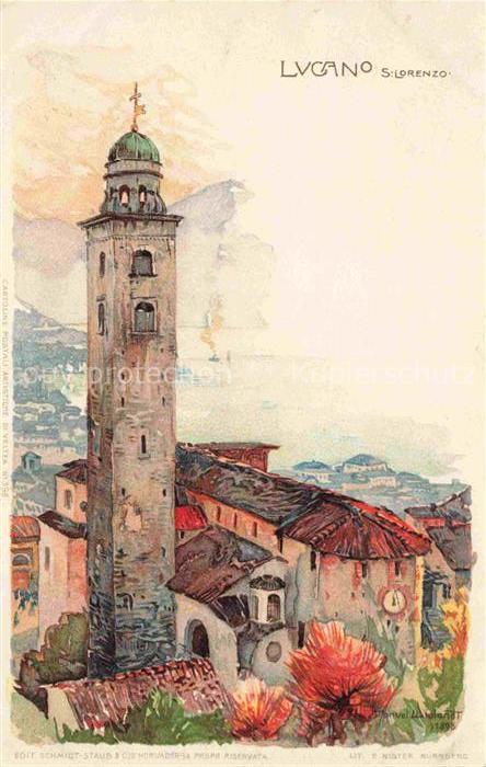 Wieland Hans Beat Kuenstlerkarte Lucano S. Lorenzo Litho