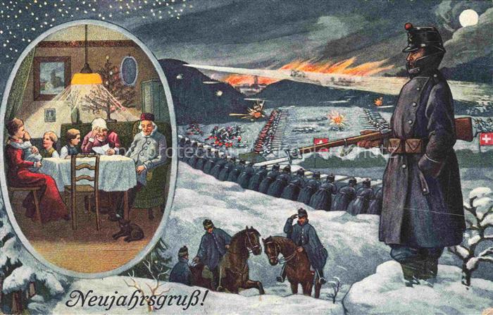Militaria Schweiz Neujahrsgrussr