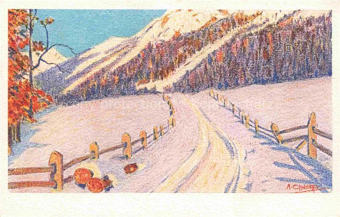 Christoffel Anton Kuenstlerkarte Bei Scanfs Ob. Engadin