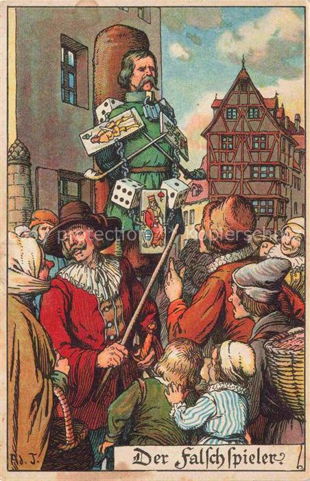 Kartenspiel-Postkarte Jeu de Cartes CPA-- Der Falschspieler