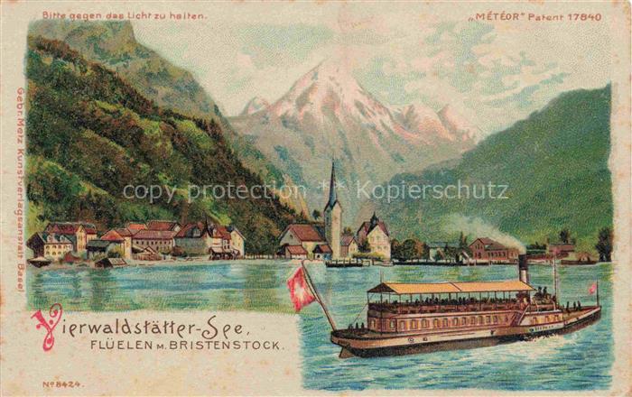 METEOR Hold to Light Nr. Patent 17840 Nr.8424 Vierwaldstaetter See Flueelen Bris