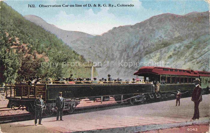 Eisenbahn Railway Chemin de Fer Observation Car on line of D.& R.G. Ry Colorado