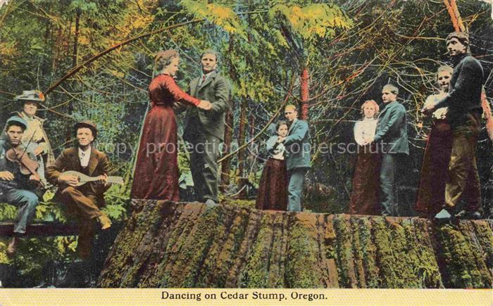 Trees Baeume Arbres Arboles Dancing on Cedar Stump Oregon