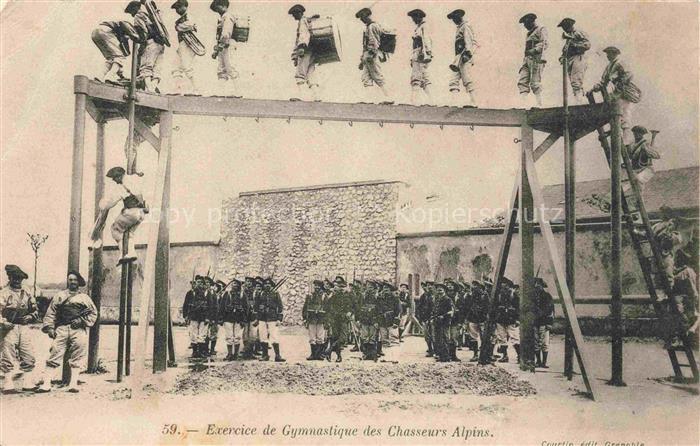 Gebirgsjaeger Chasseur Alpins Mountaineers Militaria-- Exercice Gymnastique Chas