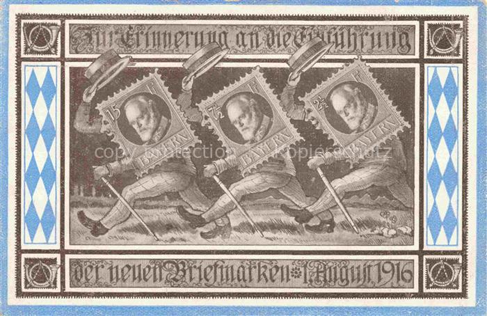 Briefmarkensprache auf Ak Bayern