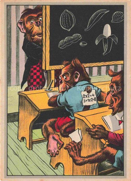 Vermenschlicht Affen Schule Mathematick