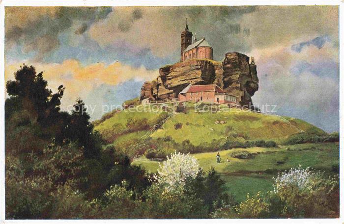 HOFFMANN  Heinrich Kuenstlerkarte Die Dagsburg Schlossfelsen St Leo Kapelle
