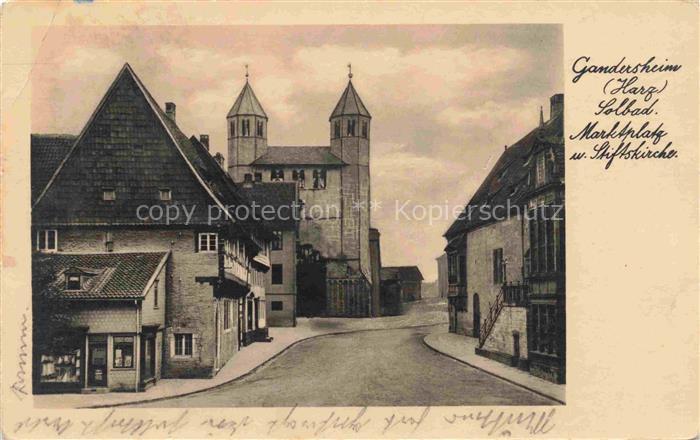 Gandersheim Bad Marktplatz mit Stiftskirche