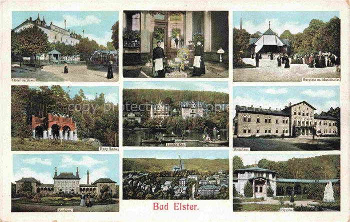 BAD ELSTER Vogtland Sachsen Hotel de Saxe Moritzquelle Kurplatz Musikhalle Betty