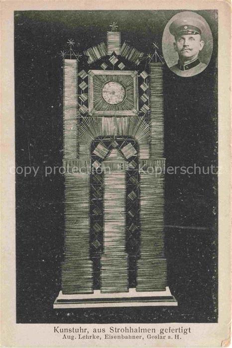 GOSLAR Harz Niedersachsen Kunstuhr aus Strohhalmen gefertigt von Aug Lehrke Eise