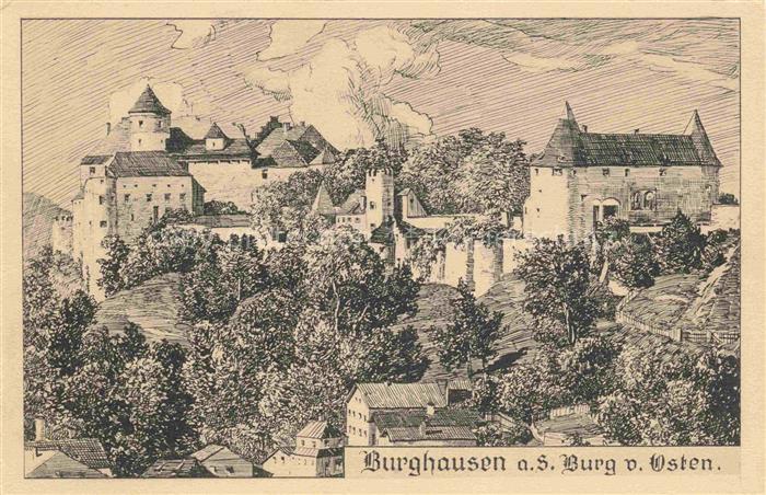 Burghausen  Salzach Oberbayern Schloss Zeichnung