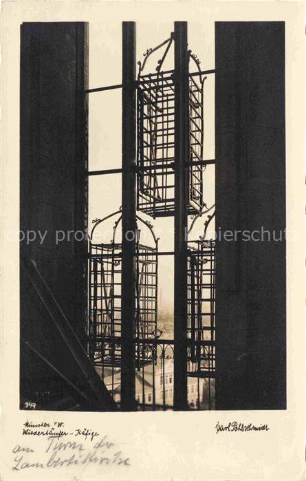 MueNSTER   Westfalen NRW Wiedertaeufer Kaefige am Turm der Lambertikirche