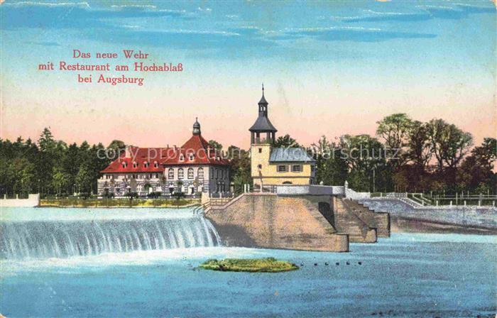 AUGSBURG  CITY Neues Wehr mit Restaurant am Hochablass