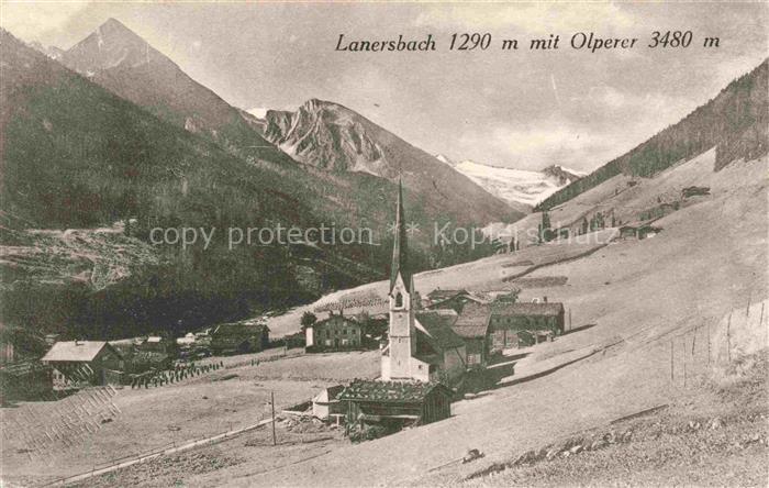 Lanersbach Mayrhofen Zillertal Tirol AT mit Olperer und Kirche
