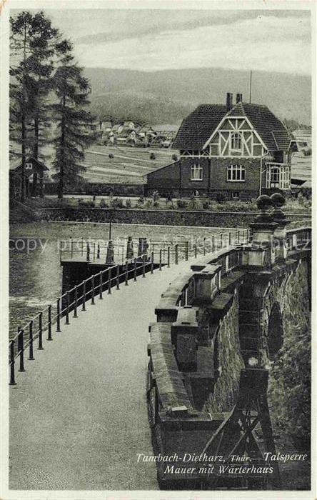 Tambach-Dietharz Thueringen Talsperre Mauer mit Waerterhaus
