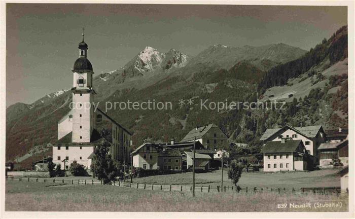 Neustift Stubaital Tirol AT Panorama Kirche